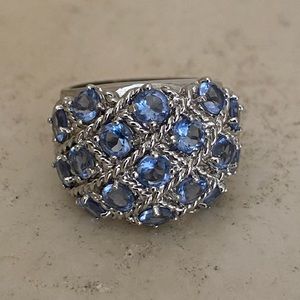 Sterling silver and tanzanite ring (size 8)